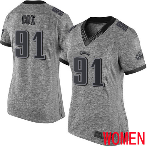 Women NFL Philadelphia Eagles #91 Fletcher Cox Limited Gray Gridiron Football